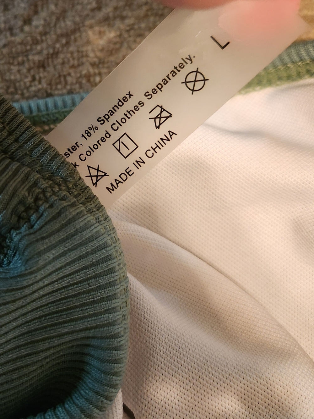 Ribbed High Cut Rauched Gathering In Rear Bikini Bottom in Sage Green - Picture 3 of 3